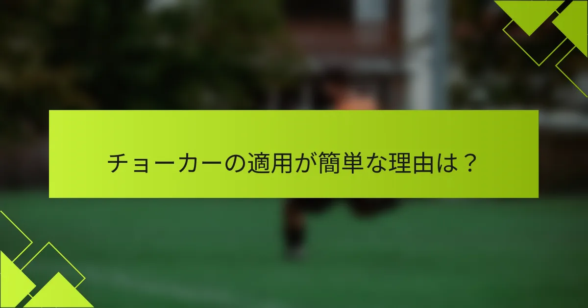 チョーカーの適用が簡単な理由は？