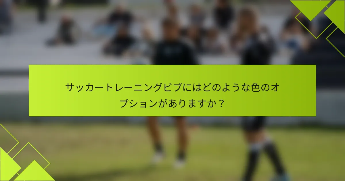 サッカートレーニングビブにはどのような色のオプションがありますか？