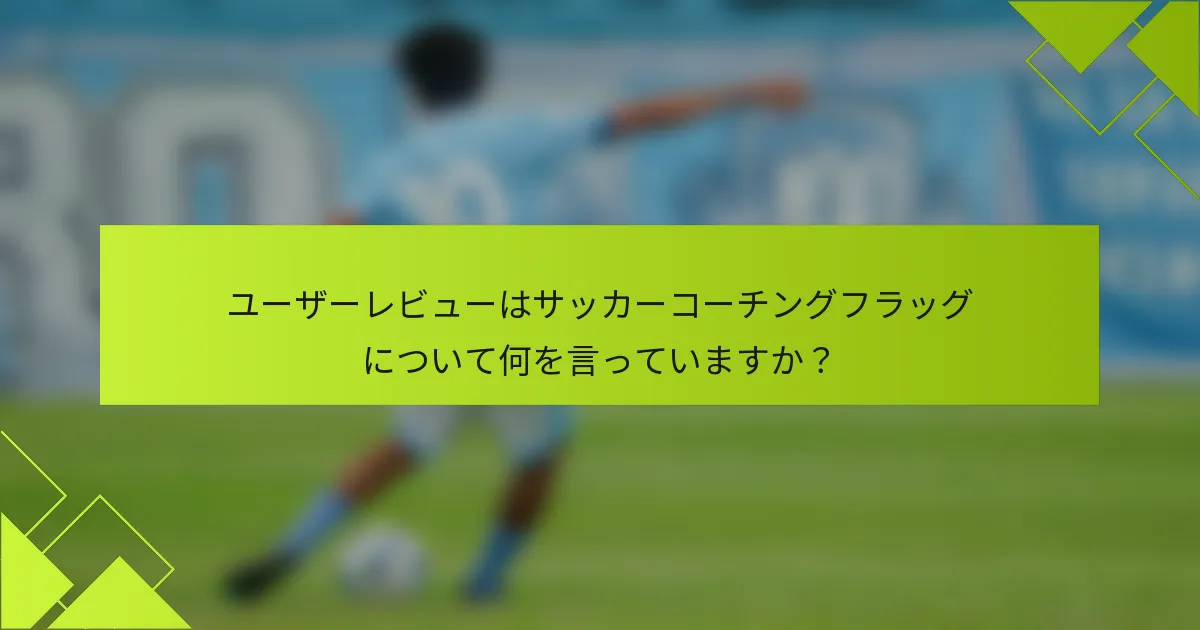 ユーザーレビューはサッカーコーチングフラッグについて何を言っていますか？